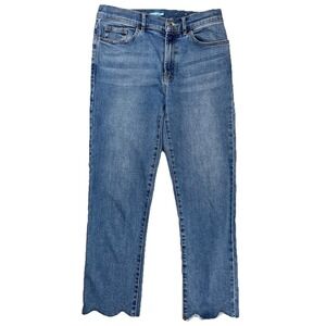J.Mclaughlin Women's Medium Wash Scallop Hem Ankle Jeans Sz 4 Slim Fit Cropped